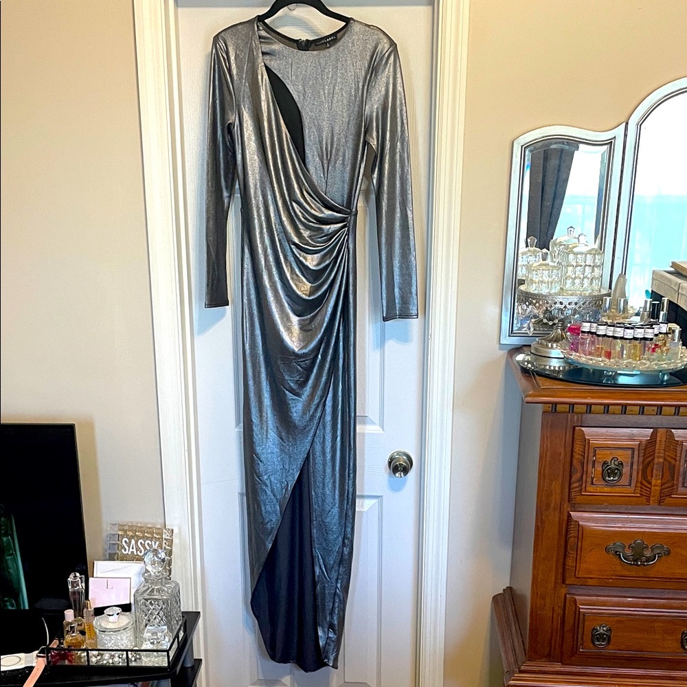 JLUXLABEL Metallic Silver Dress